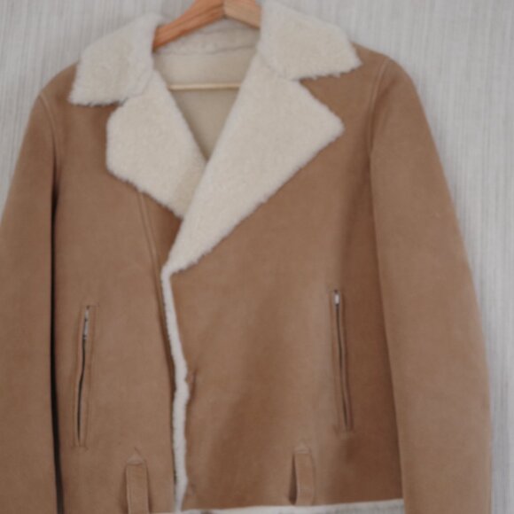 Golden Goose venezia Shearling Cropped  Savannah Brown  Women Jacket Size:S - Picture 5 of 14